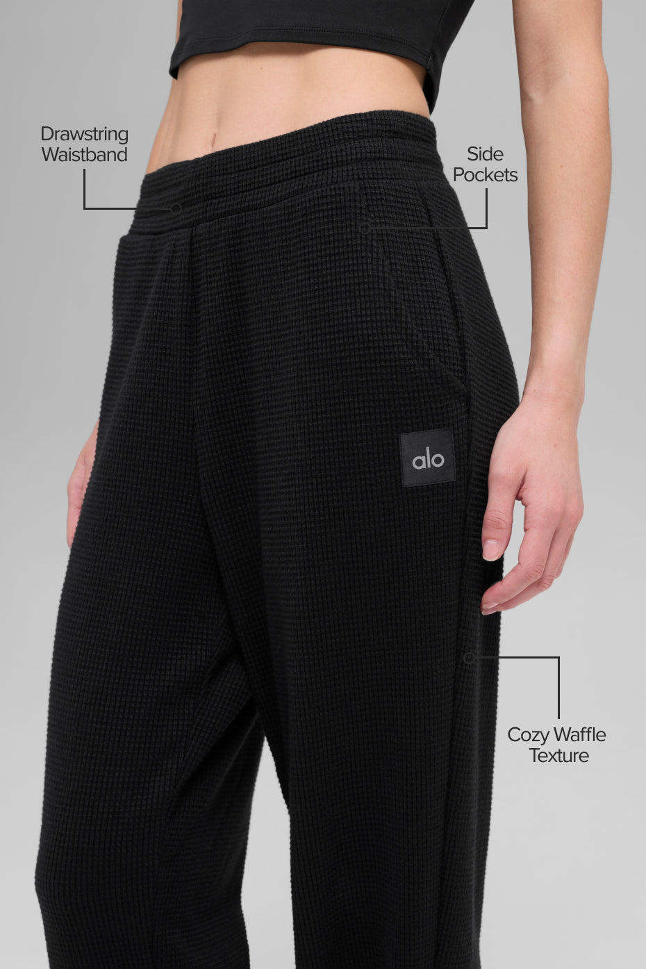 Alternative view of Waffle Weekend Escape Jogger   Black