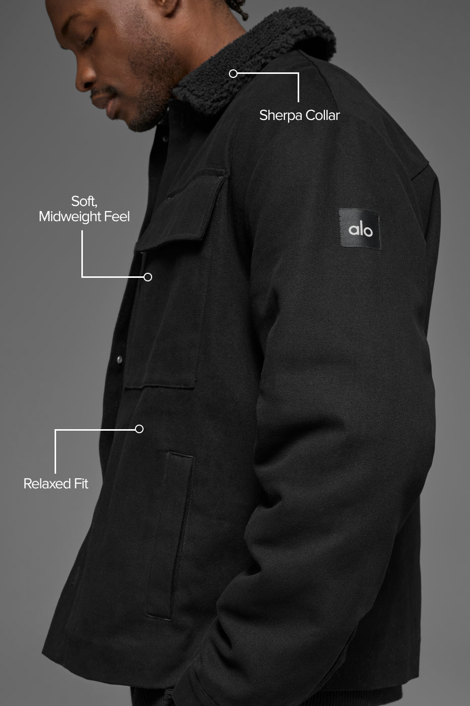 Alternative view of Canvas Utility Shacket   Black