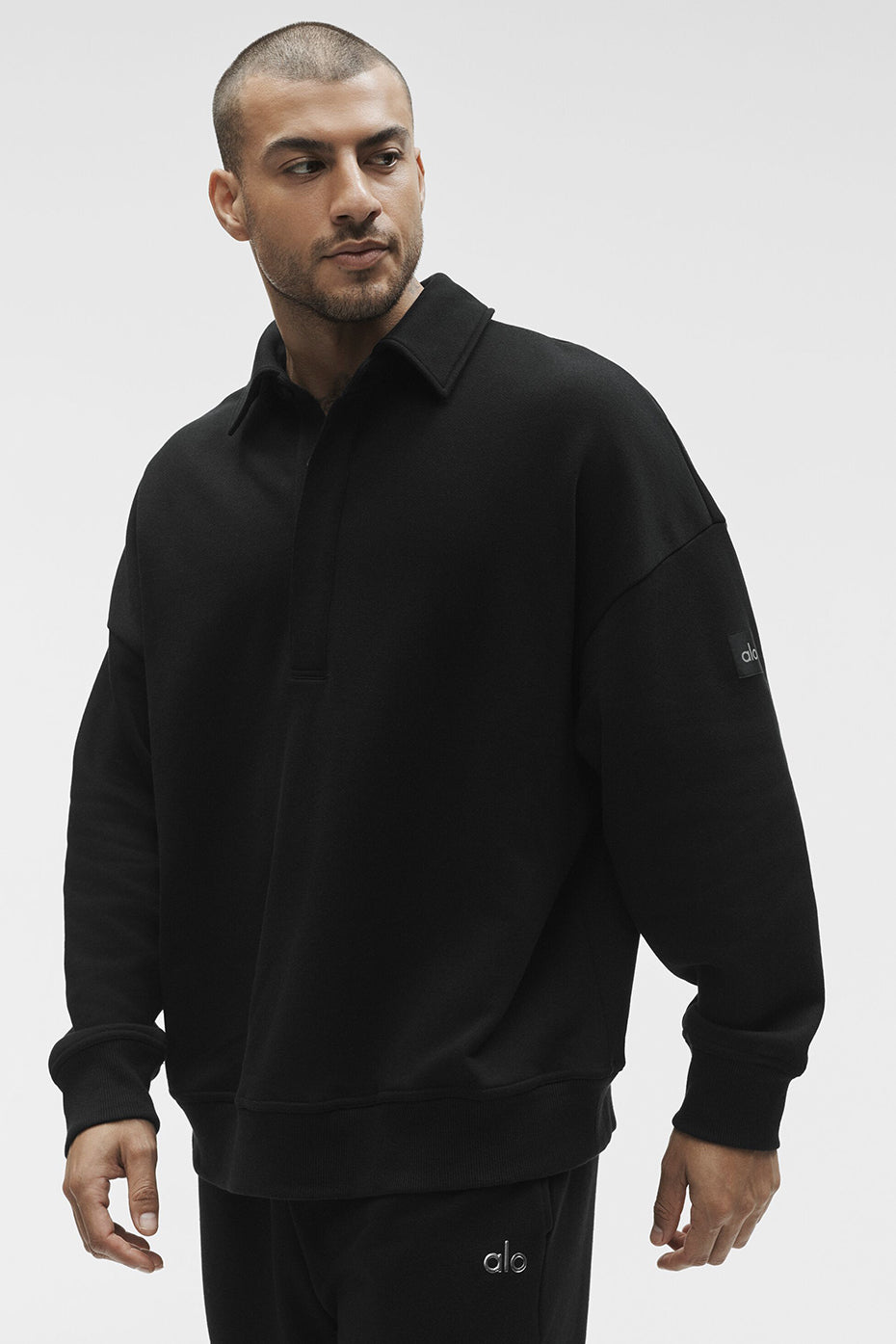 Take It Easy Long Sleeve Henley Pullover   Black