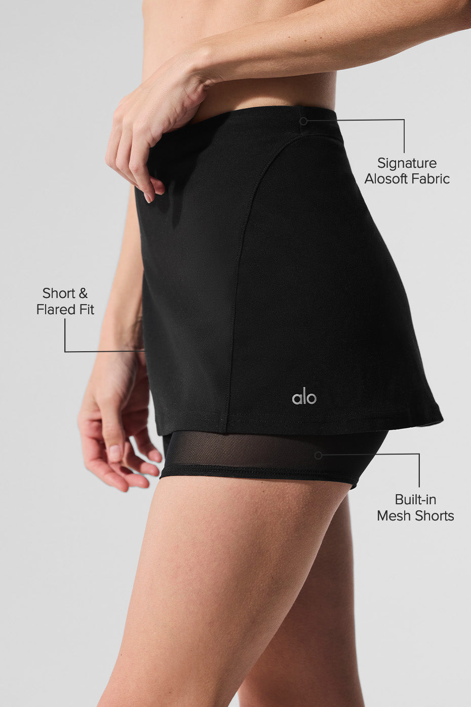Alternative view of Alosoft Serve It Up Skirt   Black