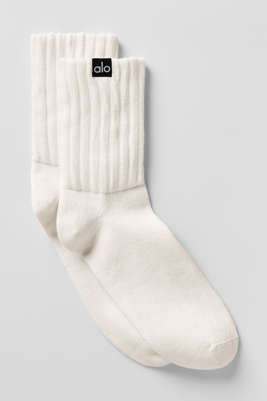 Unisex Half Crew Scrunch Sock   Ivory