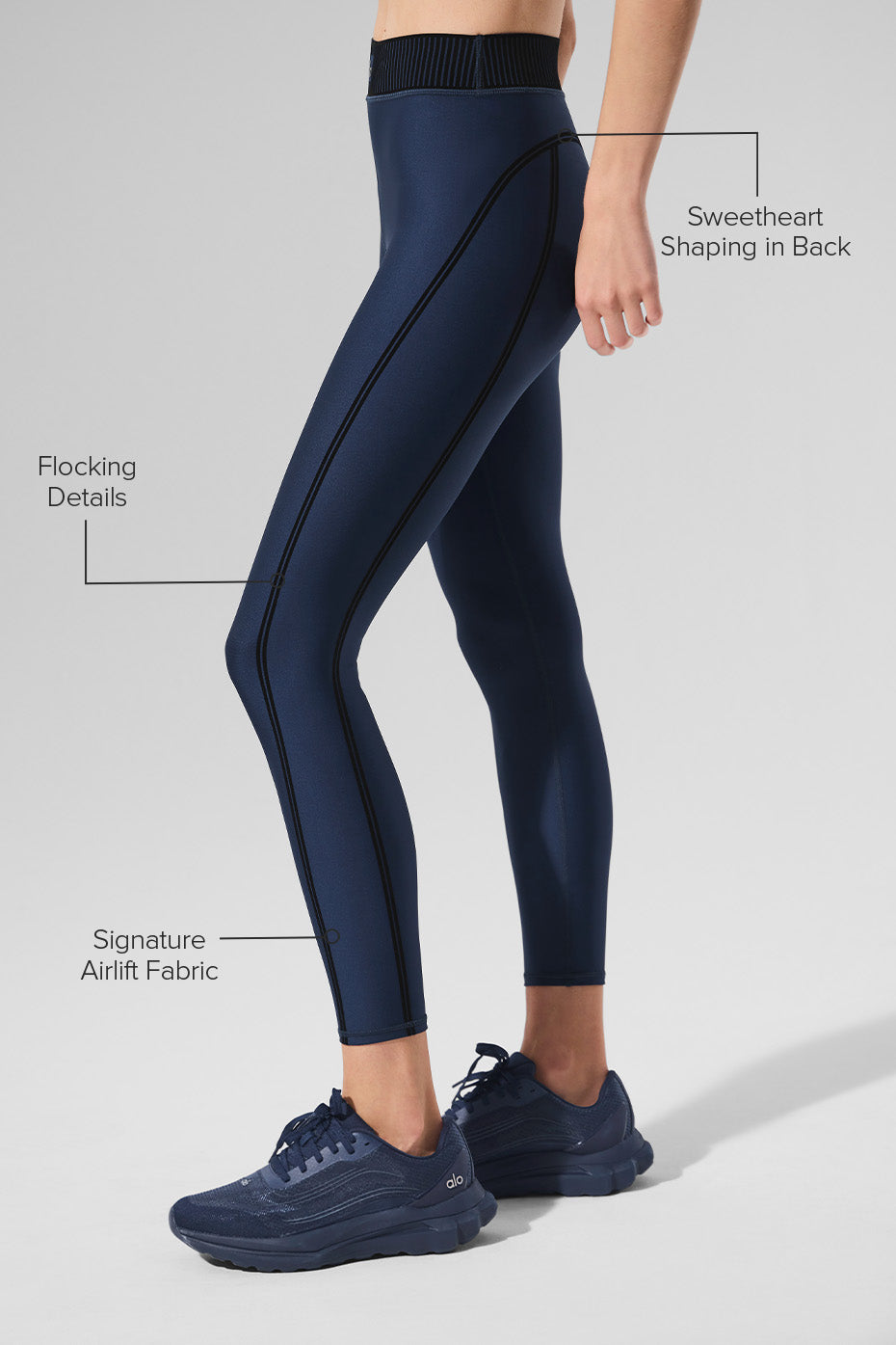 Alternative view of Airlift High Waist 7/8 Line Up Legging   Navy