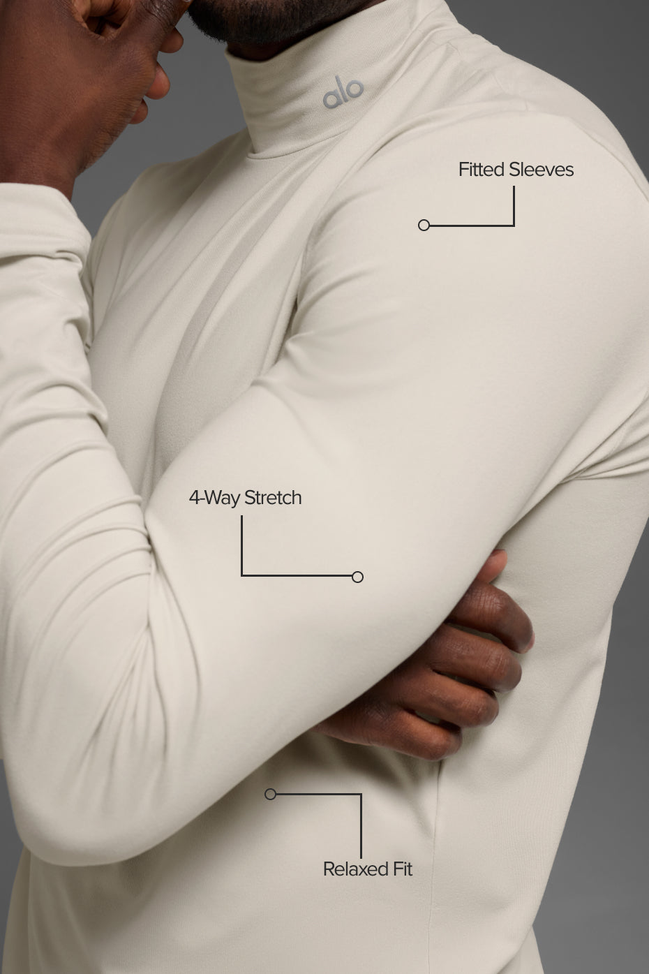 Alternative view of Conquer Reform Mock Neck Long Sleeve   Bone