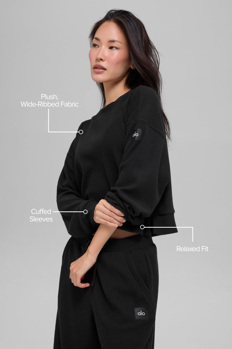 Alternative view of Muse Crew Neck Pullover   Black