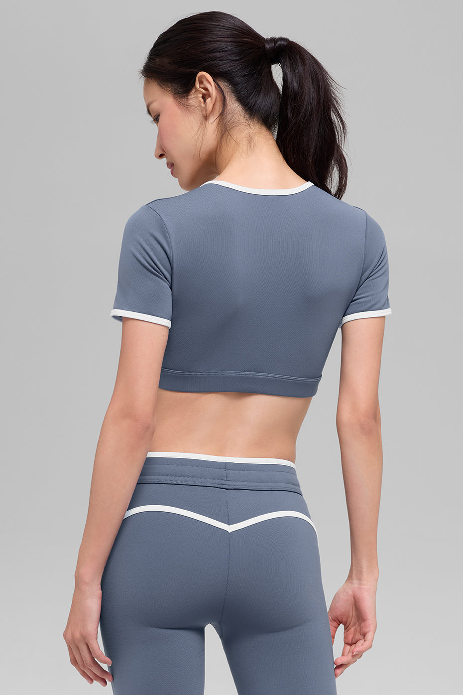 Alternative view of Airbrush Race Pace Short Sleeve   Bluestone/White