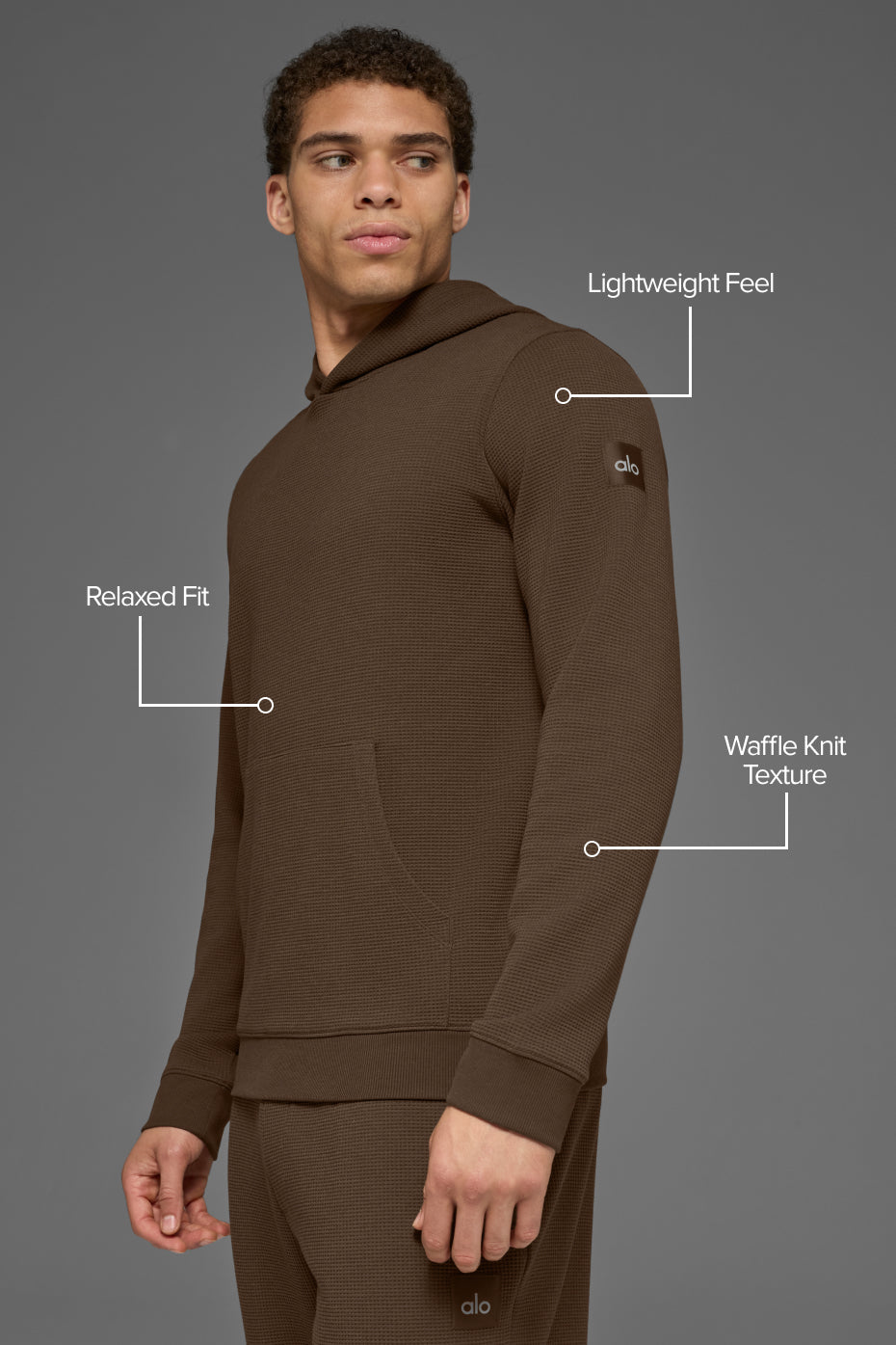 Alternative view of Waffle Lounge Hoodie   Espresso