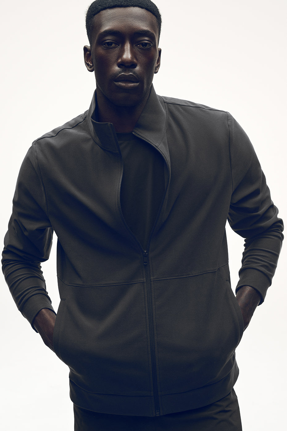 Conquer Max Mock Neck Full Zip   Anthracite