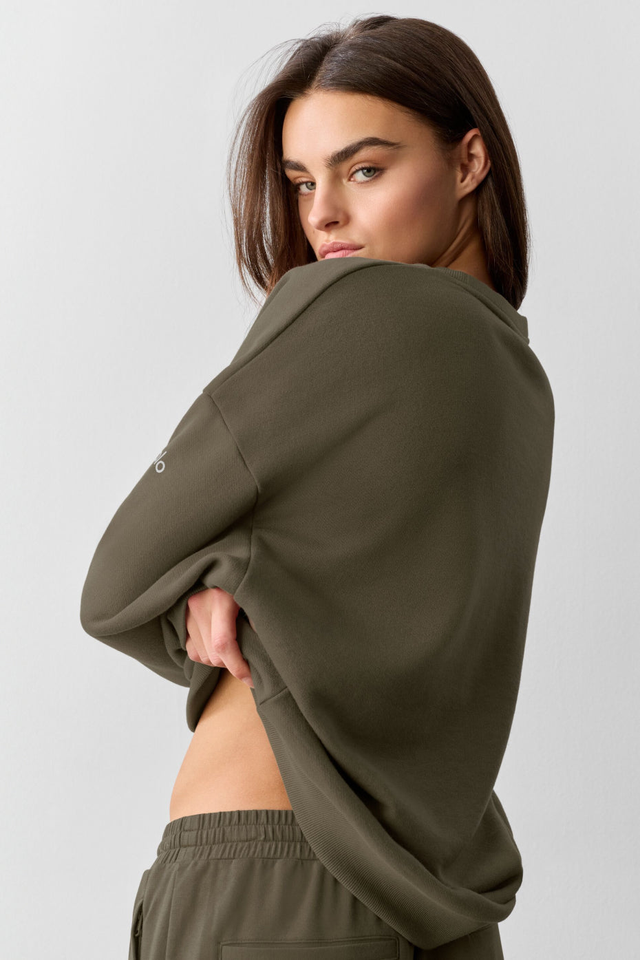 Alternative view of Chill Crew Neck Pullover   Olive Tree