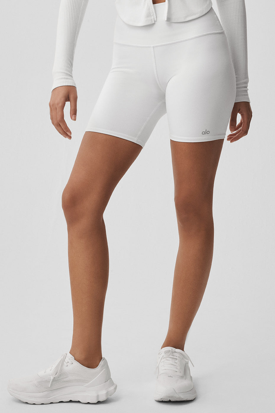 Alternative view of 7" High Waist Biker Short   White