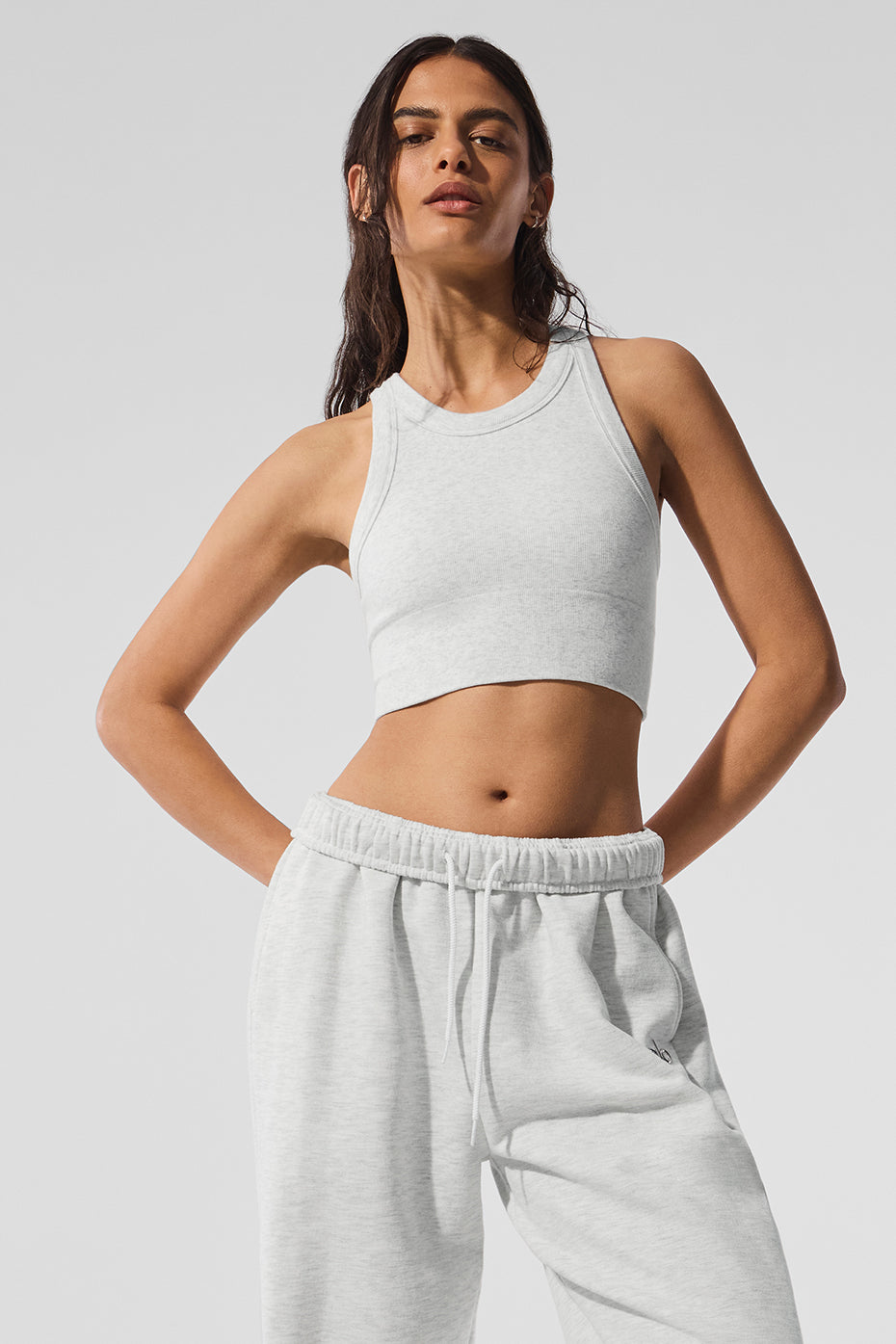 Seamless Delight High Neck Bra   White Heather