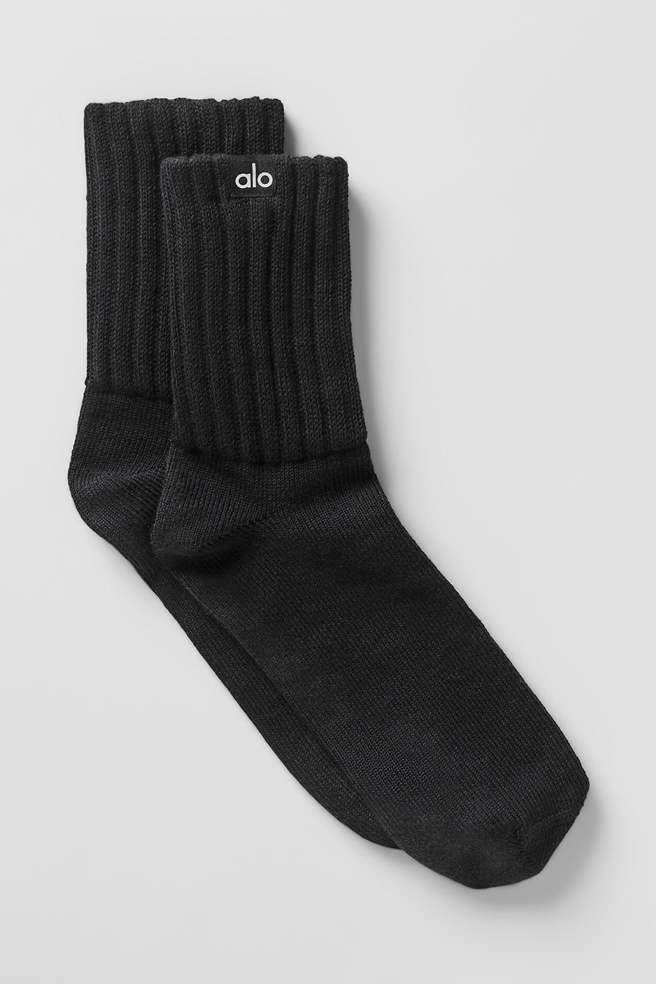 Unisex Half Crew Scrunch Sock   Black
