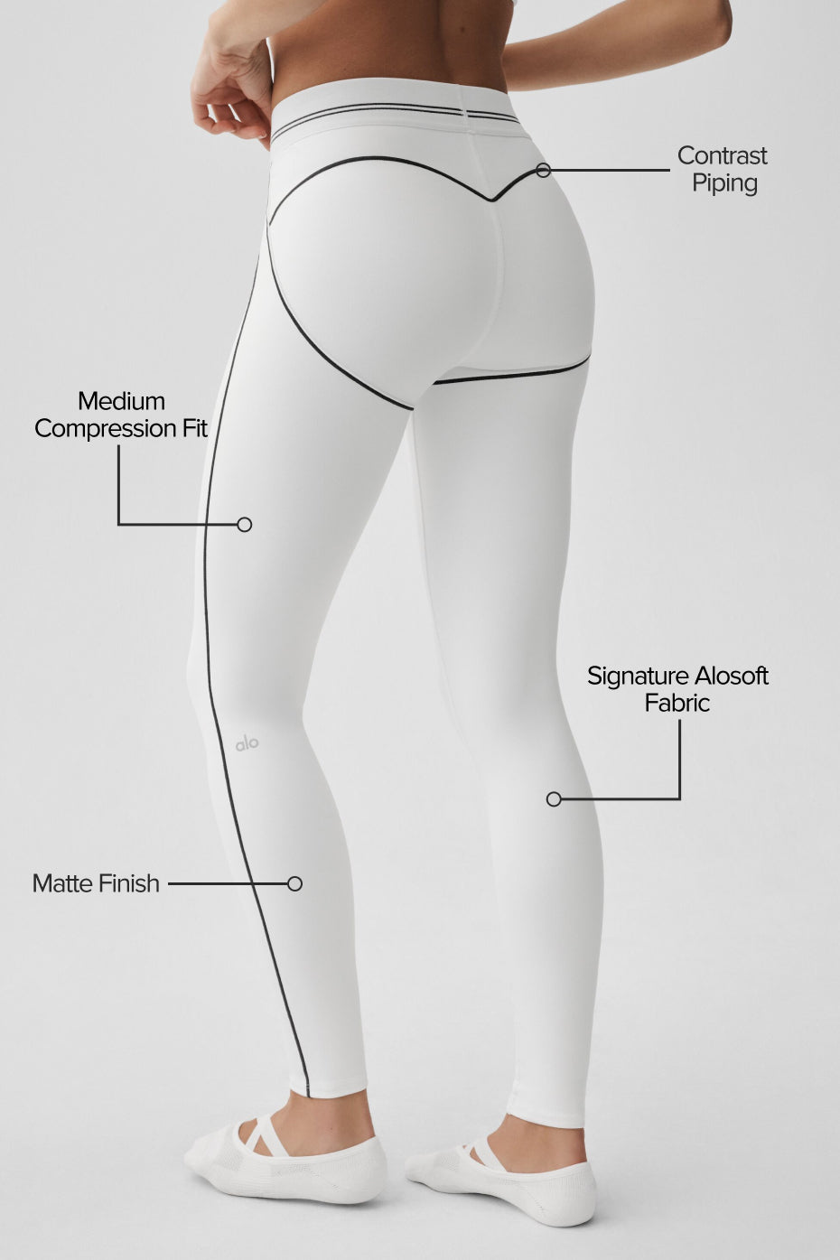 Alternative view of Airbrush High Waist Heart Throb Legging   White/Black