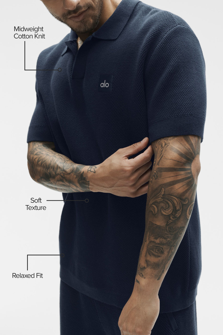 Alternative view of Sports Club Sweater Knit Polo   Navy