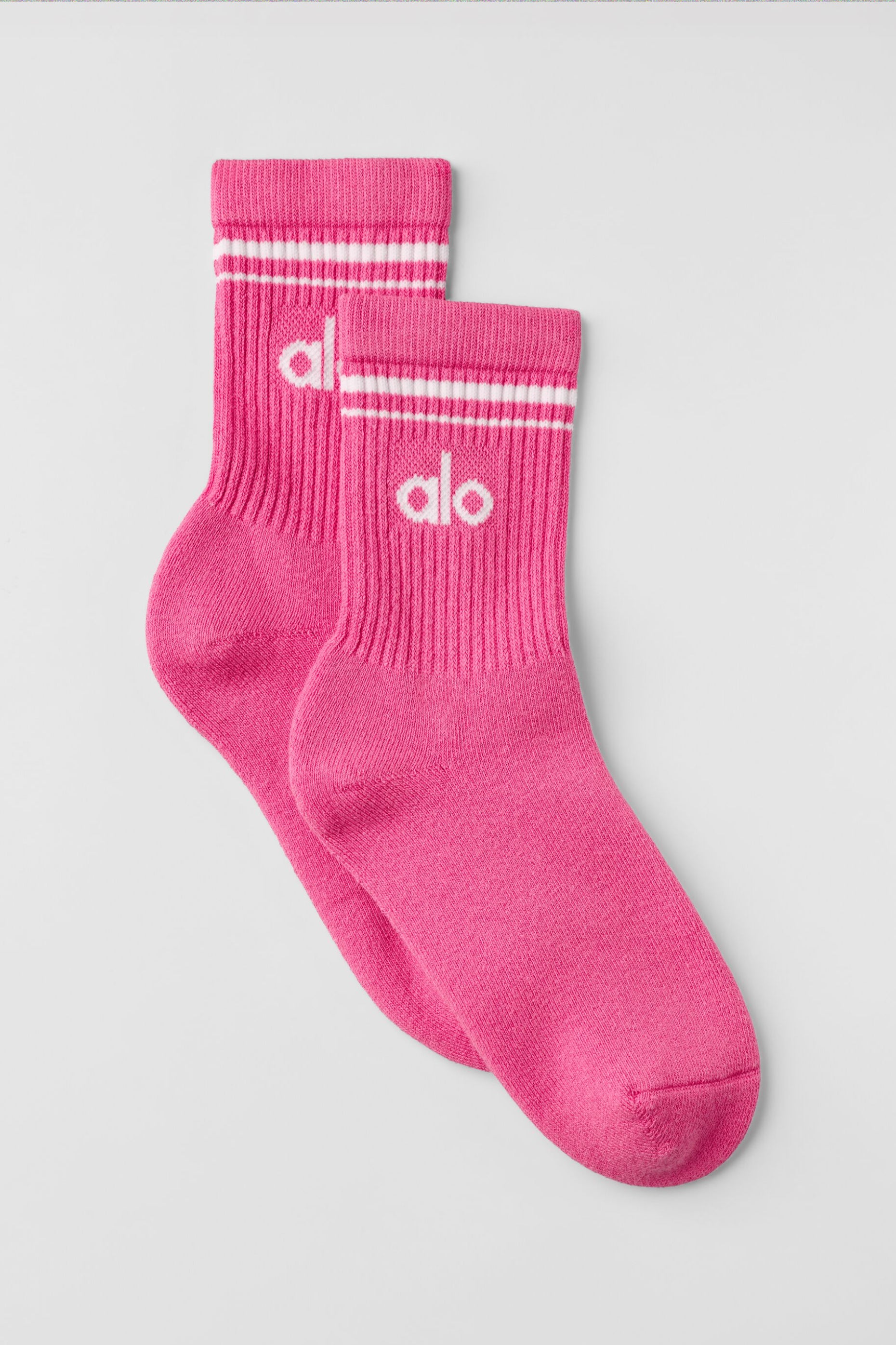 Unisex Half Crew Throwback Sock   Paradise Pink/White