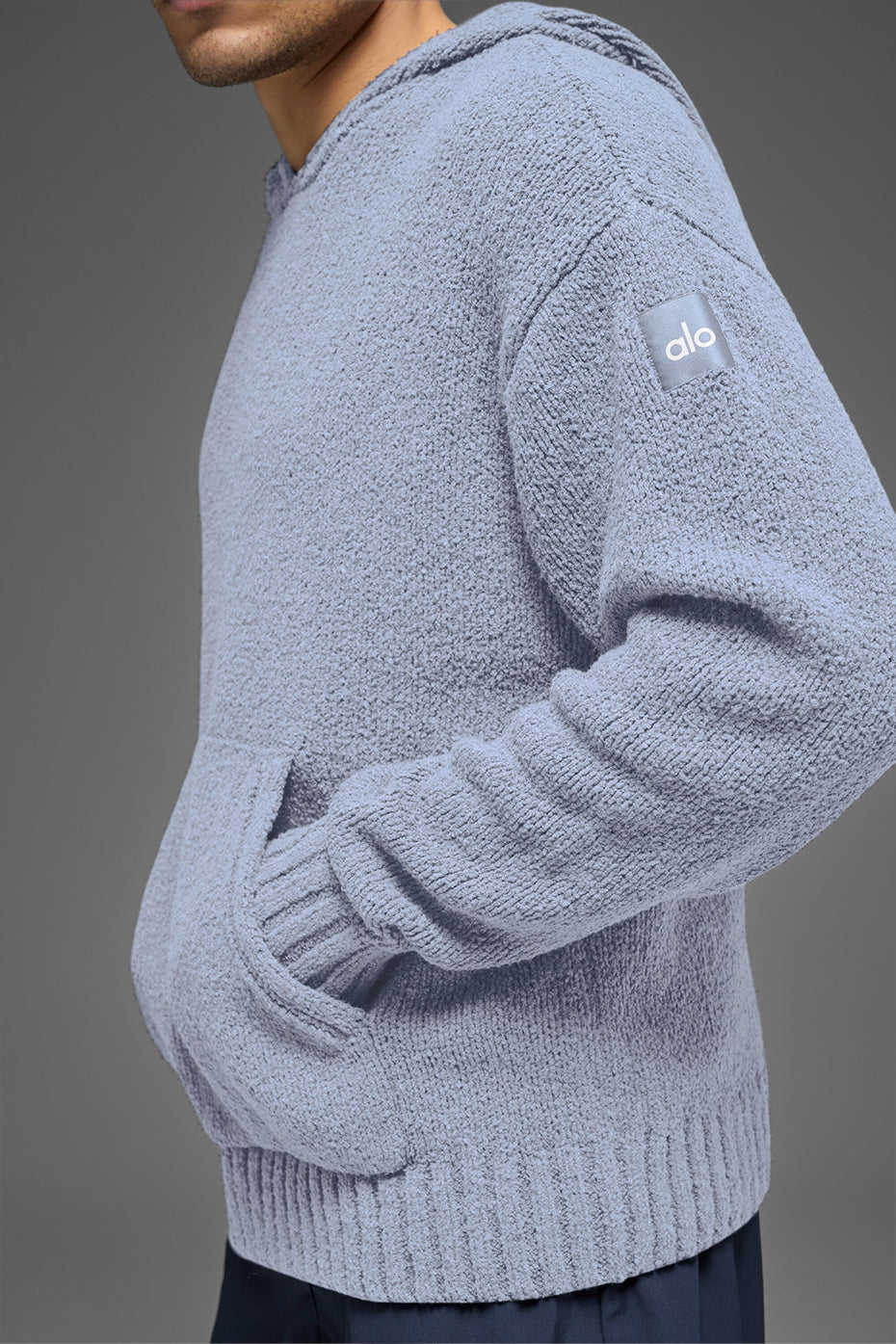 Alternative view of Textured Knit Hoodie   Winter Frost
