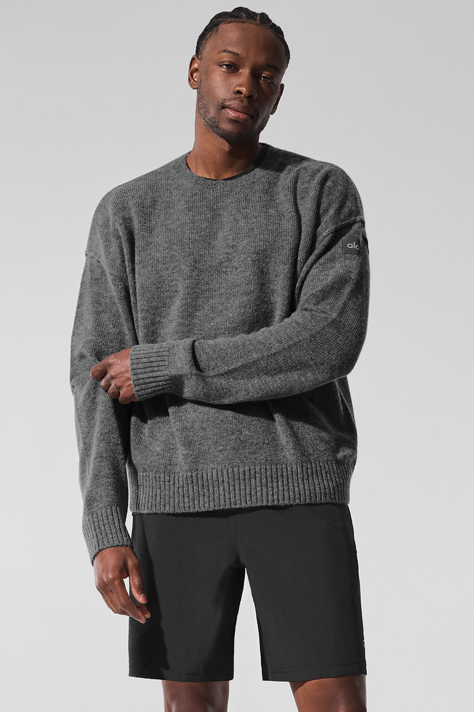 Unisex Wool Cashmere New Class Crewneck Sweater   Platinum Grey