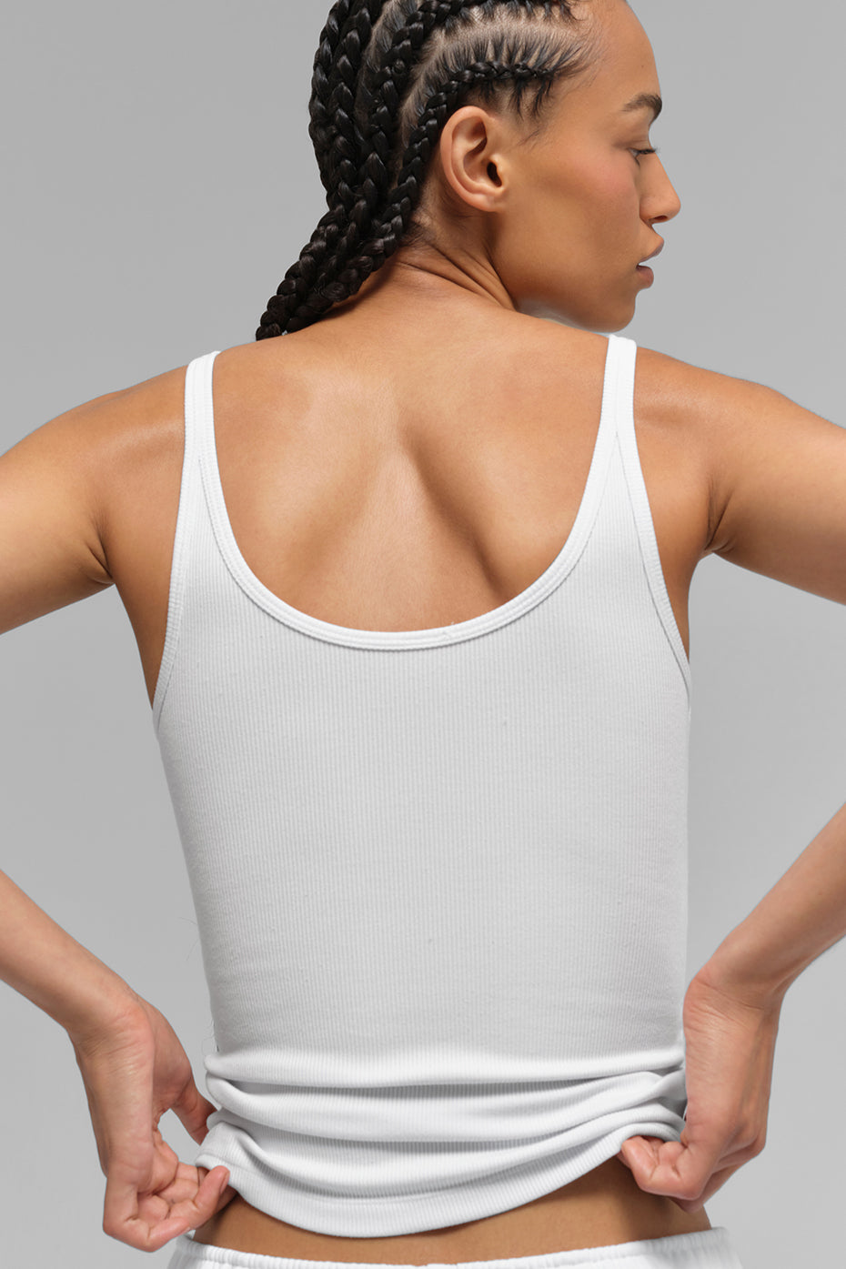 Alternative view of Ribbed Prosper Tank   White