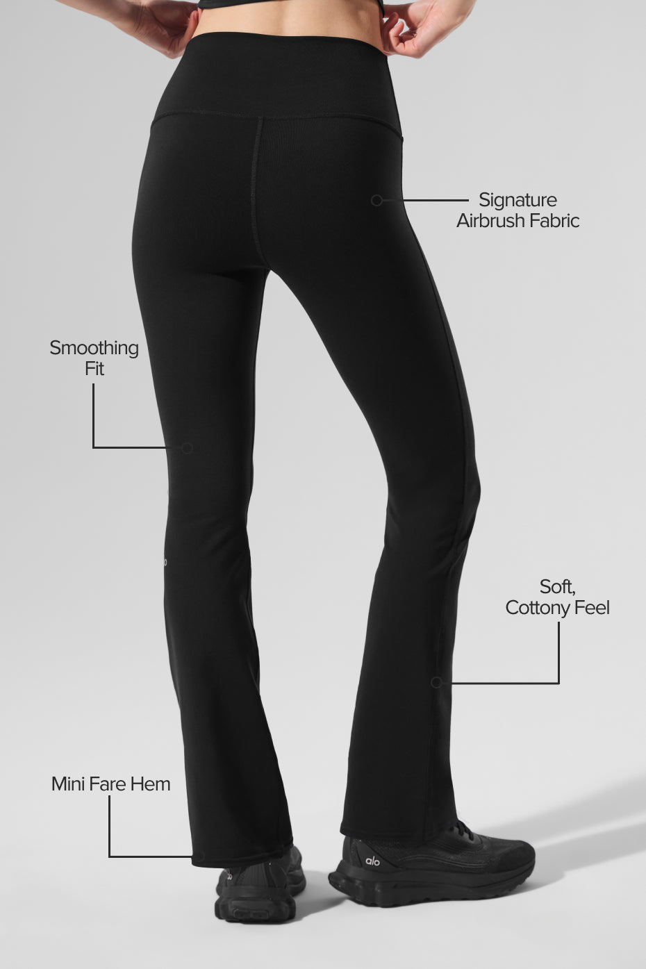 Alternative view of Airbrush High Waist 7/8 Bootcut Legging   Black
