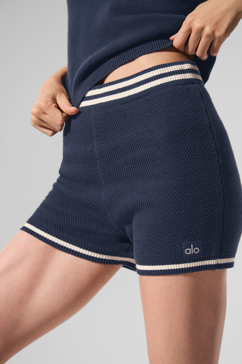 Alternative view of Tennis Club Sweater Knit Hot Short   Navy/Ivory