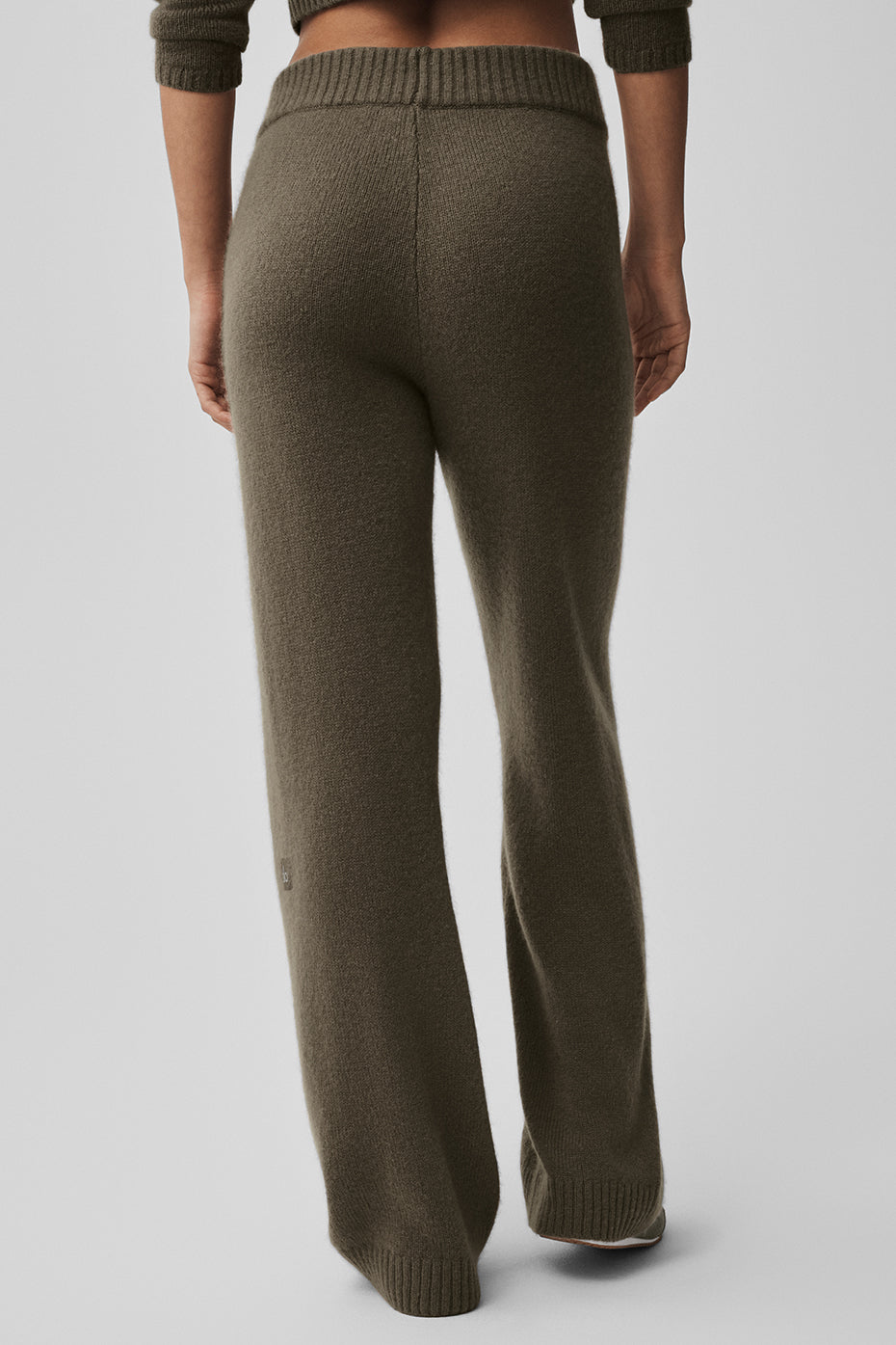 Alternative view of Wool Cashmere High Waist New Class Wide Leg Pant   Olive Tree