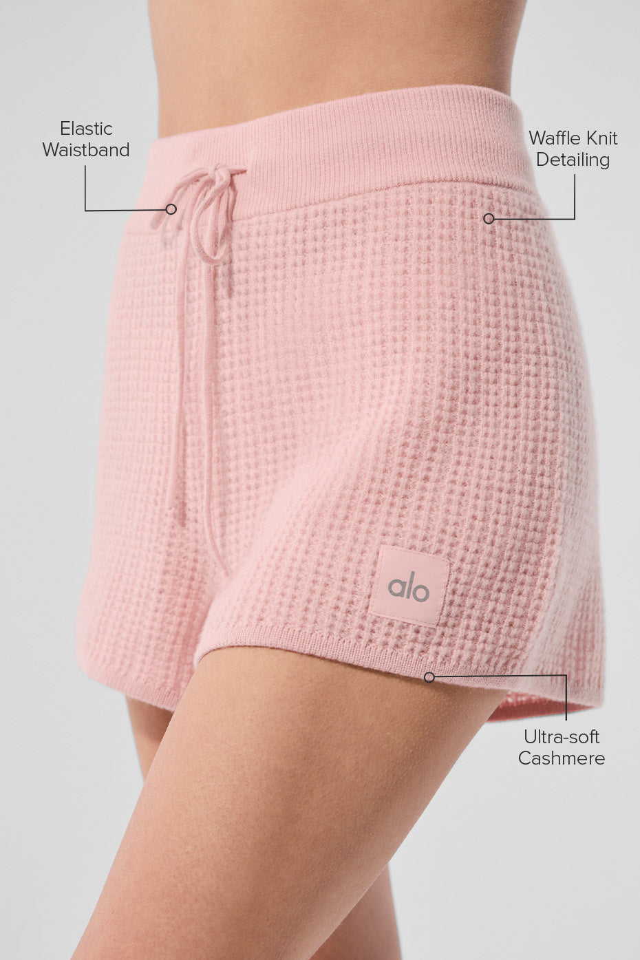 Alternative view of Cashmere High Waist Plush Waffle Short   Pink Quartz