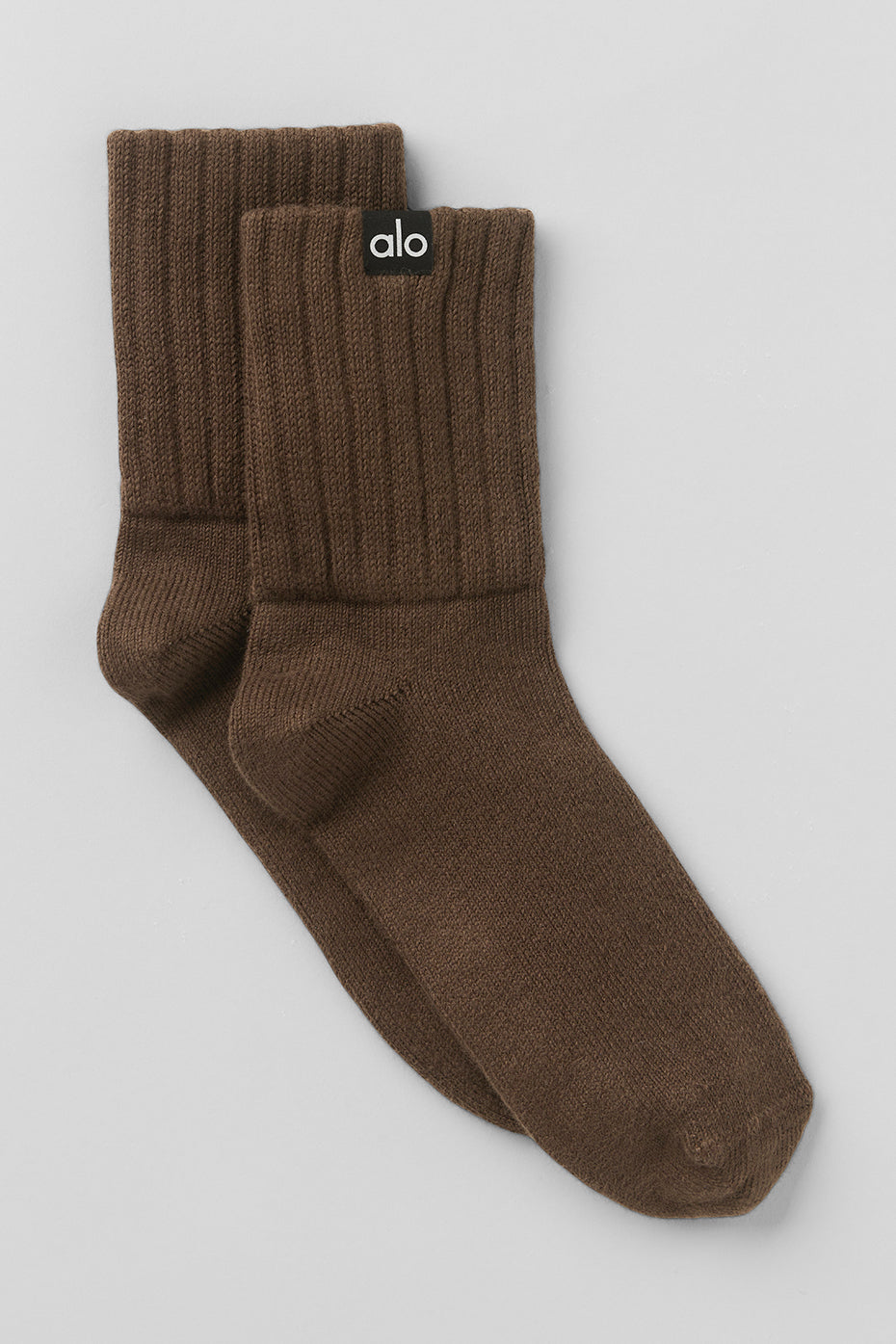 Unisex Half Crew Scrunch Sock   Espresso
