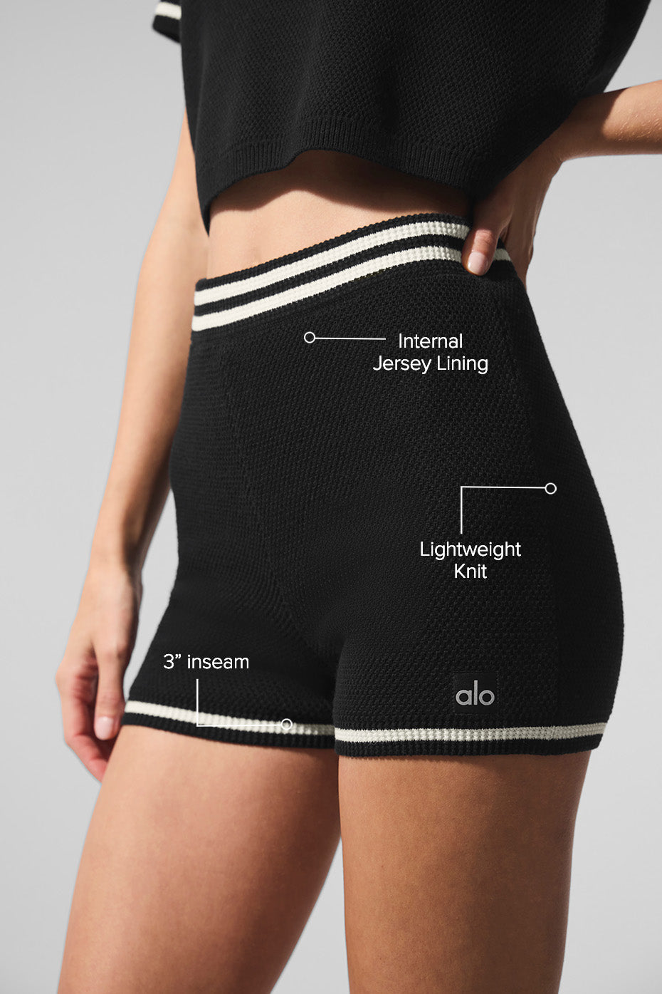 Alternative view of Tennis Club Sweater Knit Hot Short   Black/Ivory