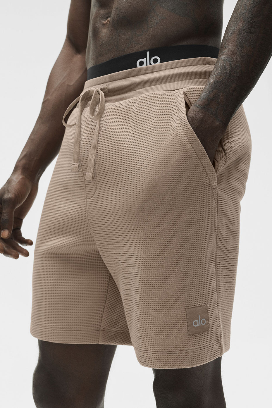 Alternative view of 7" Waffle Lounge Short   Gravel