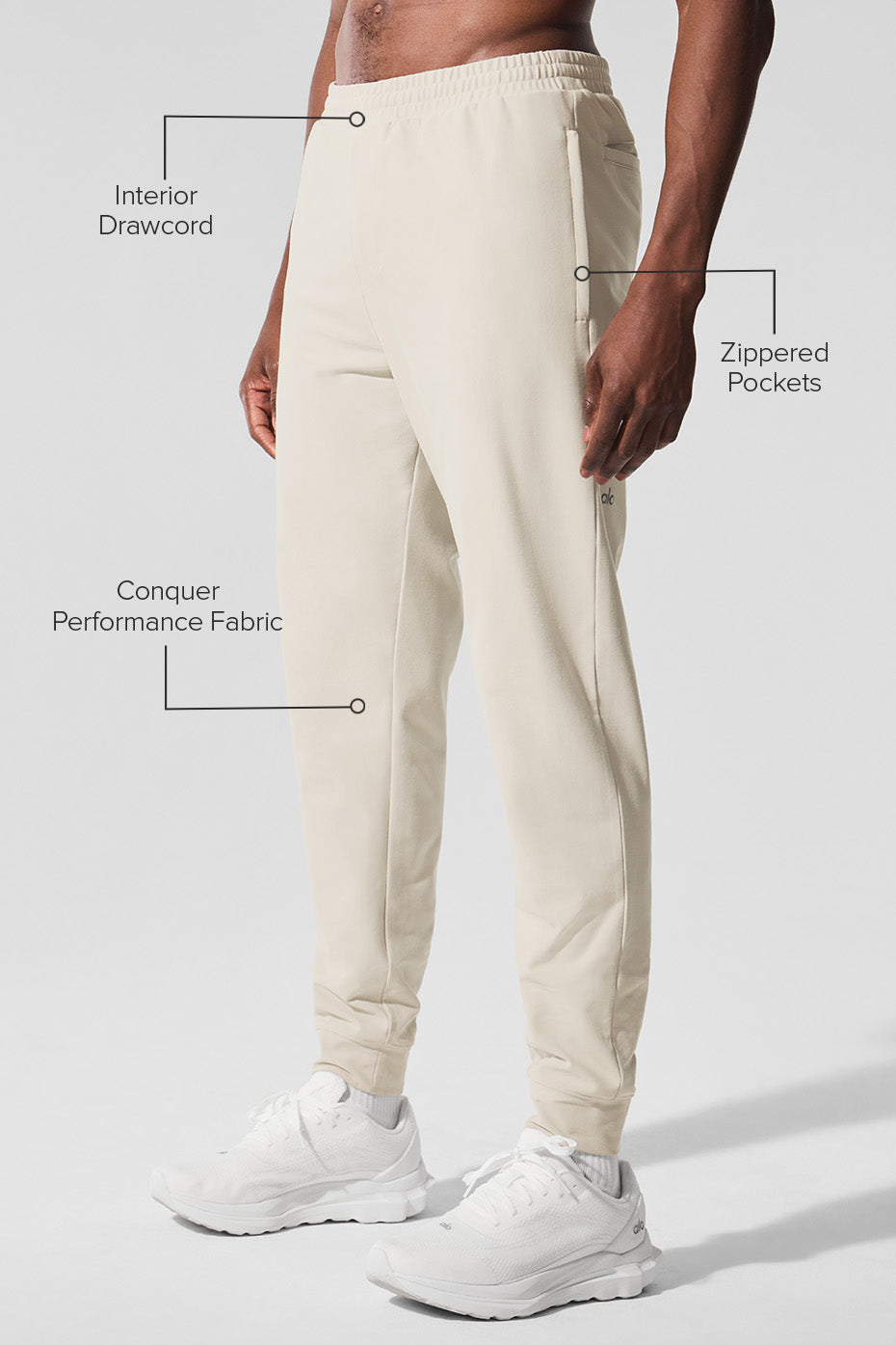 Alternative view of Conquer Max Performance Jogger   Bone