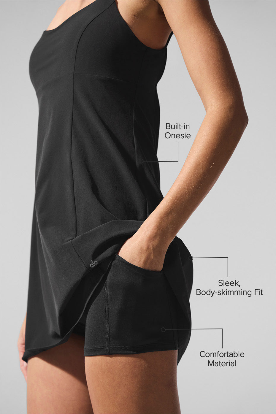 Alternative view of Breezy Tennis Dress   Black