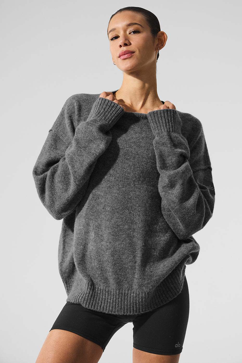 Unisex Wool Cashmere New Class Crewneck Sweater   Platinum Grey