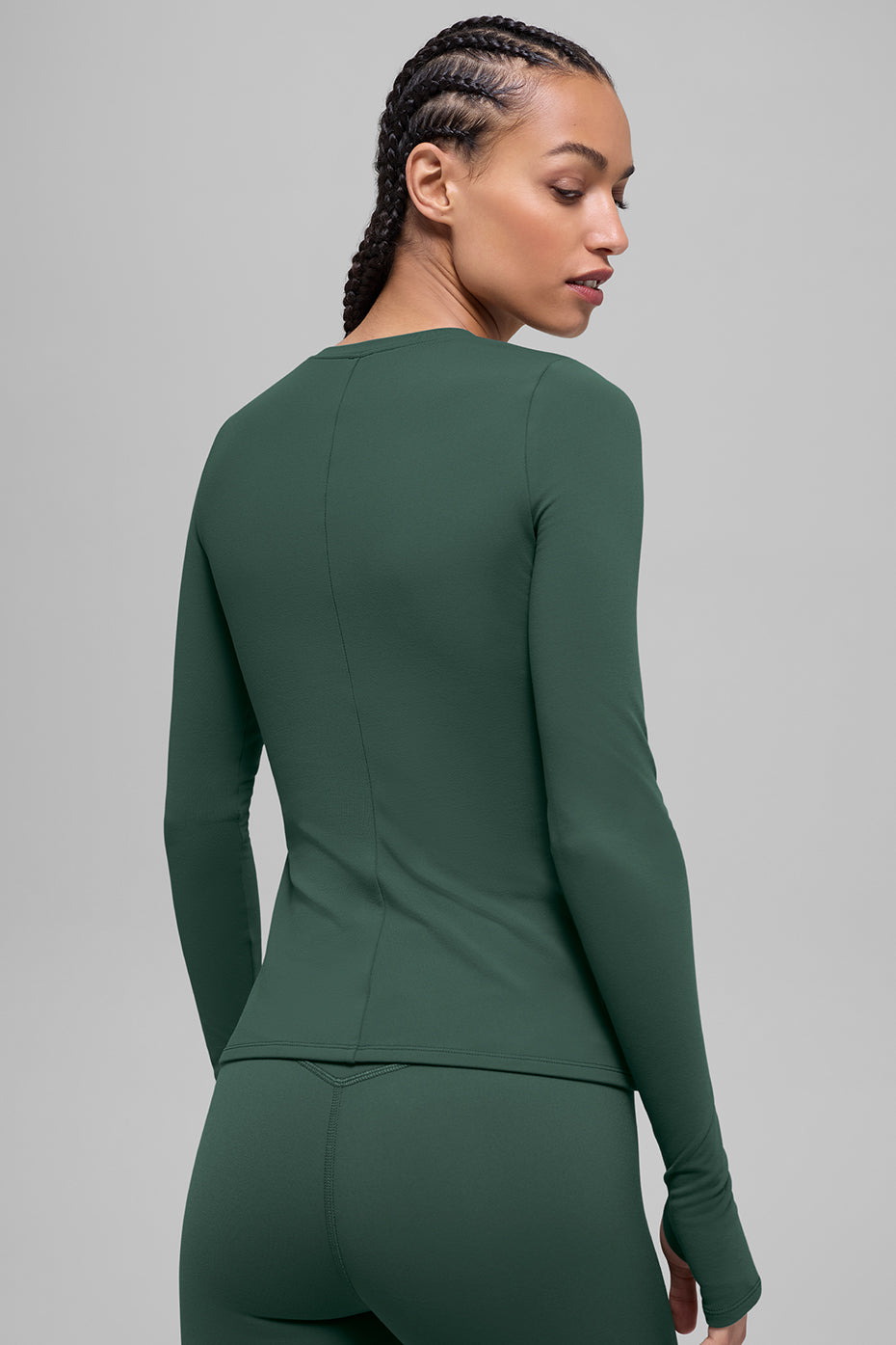Alternative view of Airbrush Winter Warm Nocturne Long Sleeve   Clover Green