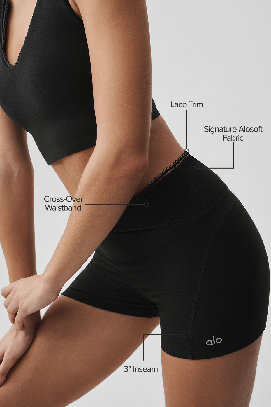 Alternative view of 3" Alosoft Affection Short   Black