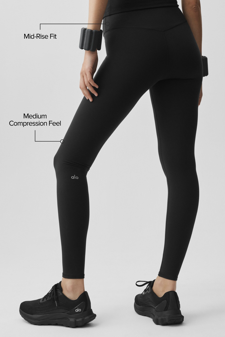 Alternative view of Airbrush Mid Rise Legging   Black