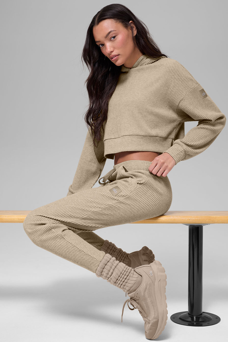 Alternative view of Unisex Scrunch Sock   Gravel