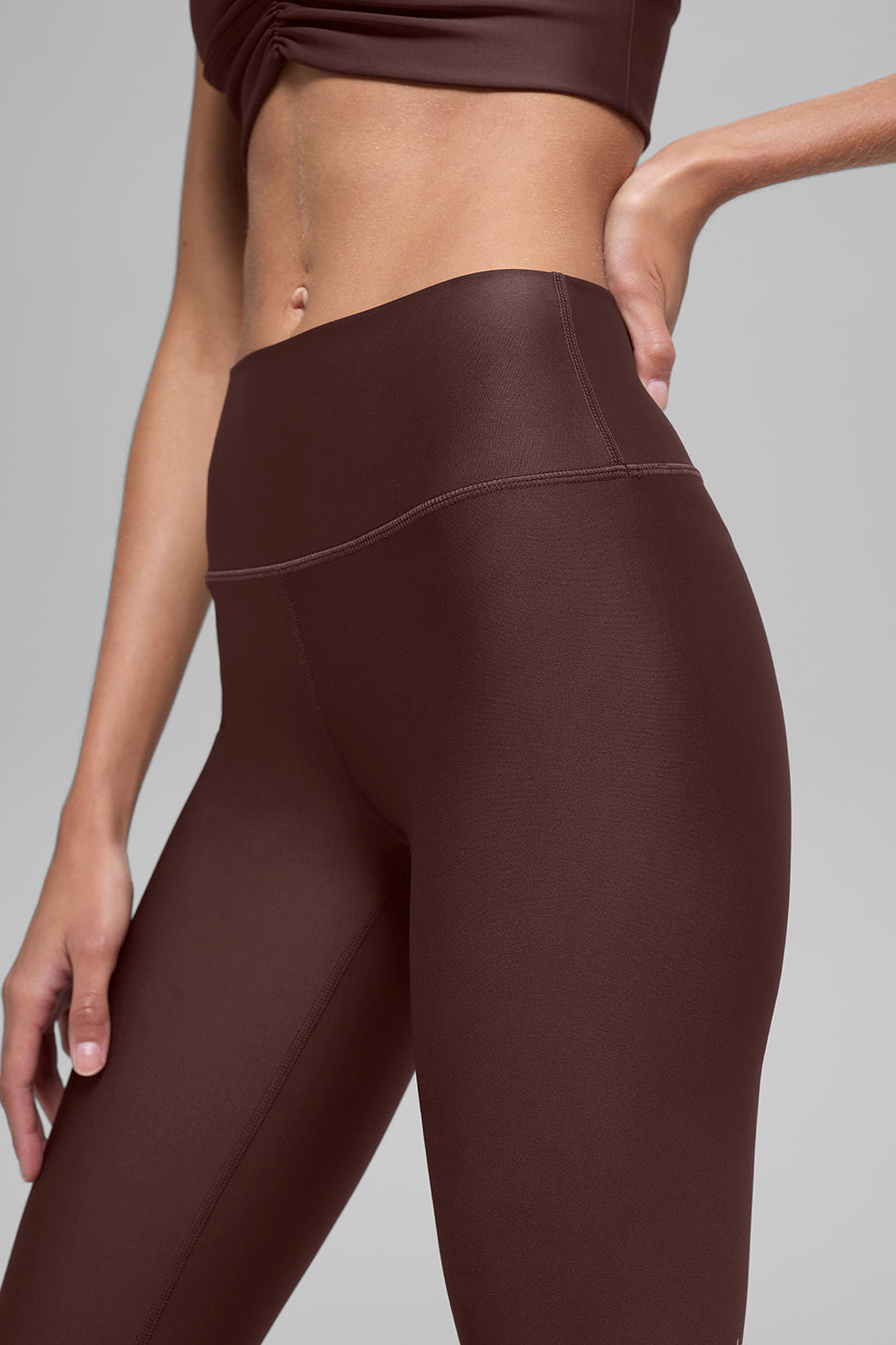 Alternative view of 16'' High Waist Airlift Capri   Brownstone