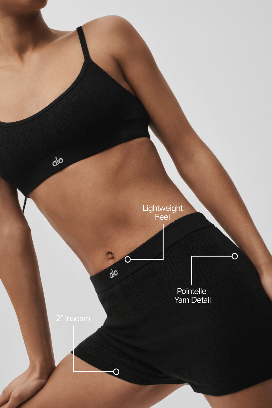 Alternative view of Pointelle Sweater Be Mine Hot Short   Black
