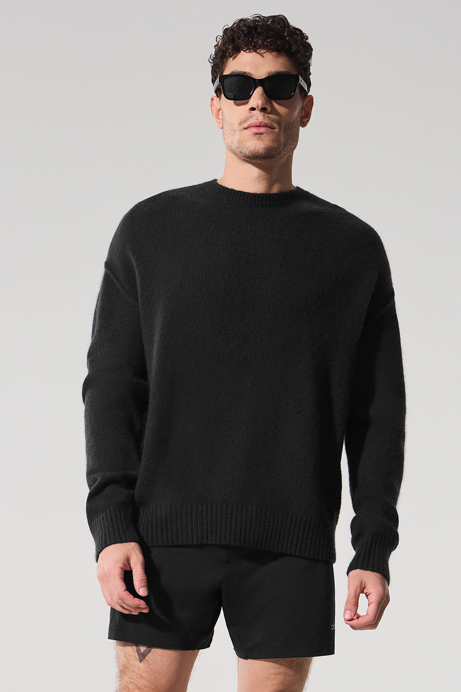 Unisex Wool Cashmere New Class Crewneck Sweater   Black