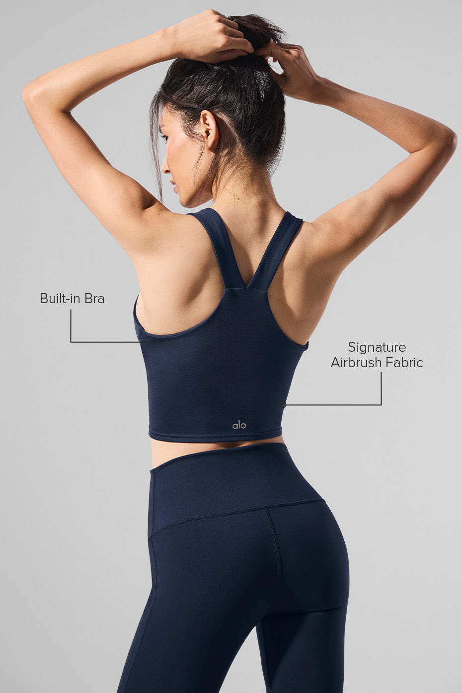 Alternative view of Airbrush Real Bra Tank   Navy