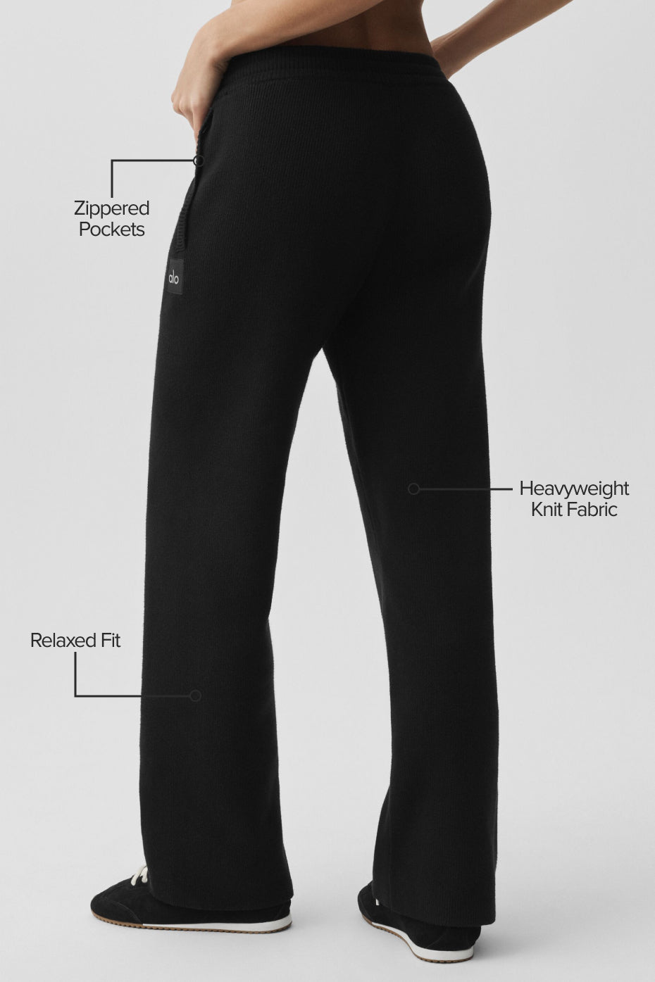 Alternative view of Scholar Straight Leg Sweatpant   Black
