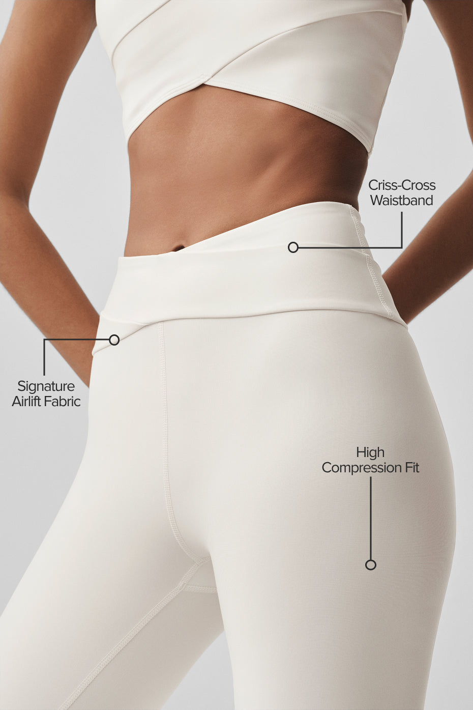 Alternative view of Airlift High Waist 7/8 Horizon Legging   Ivory