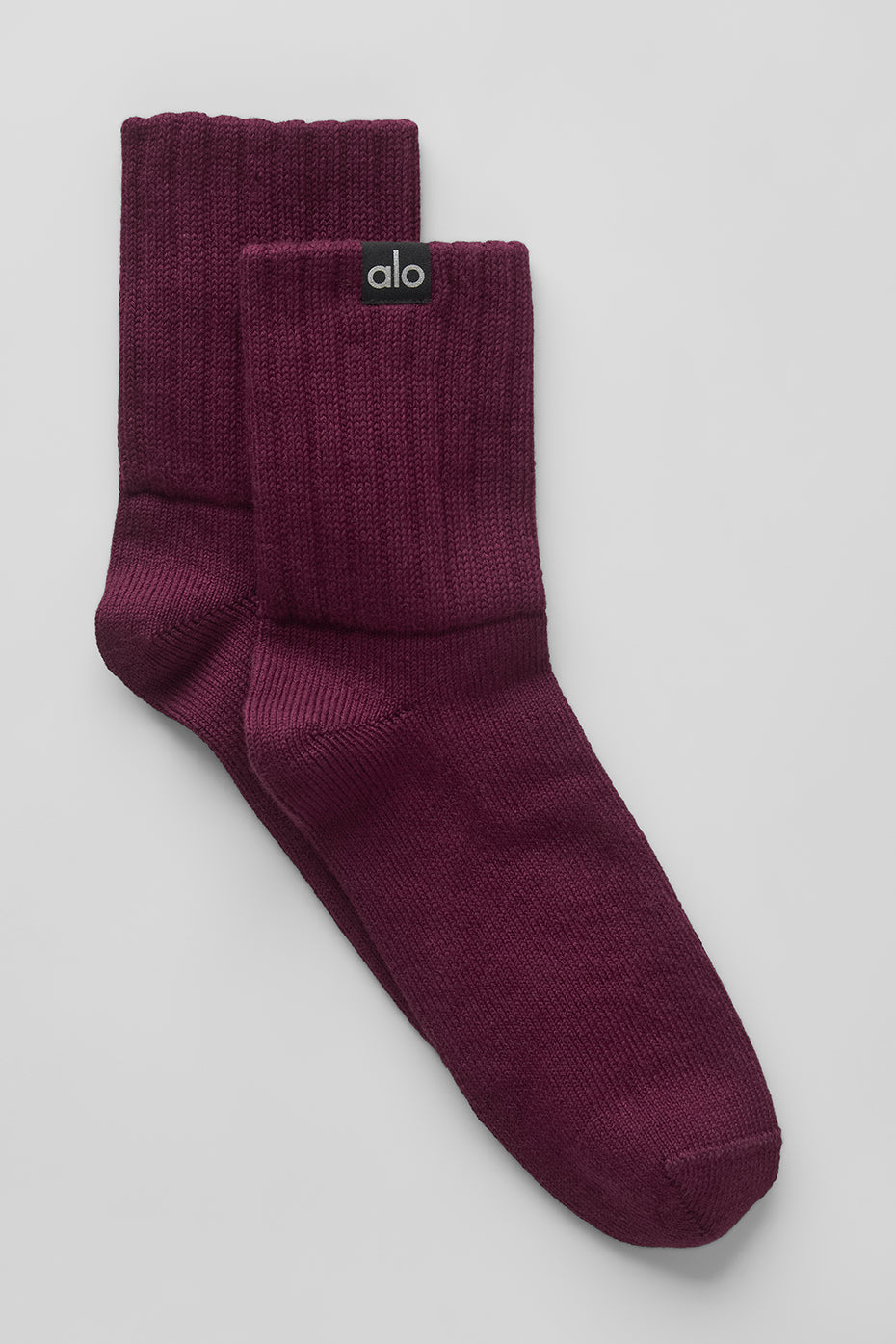 Unisex Half Crew Scrunch Sock   Burgundy