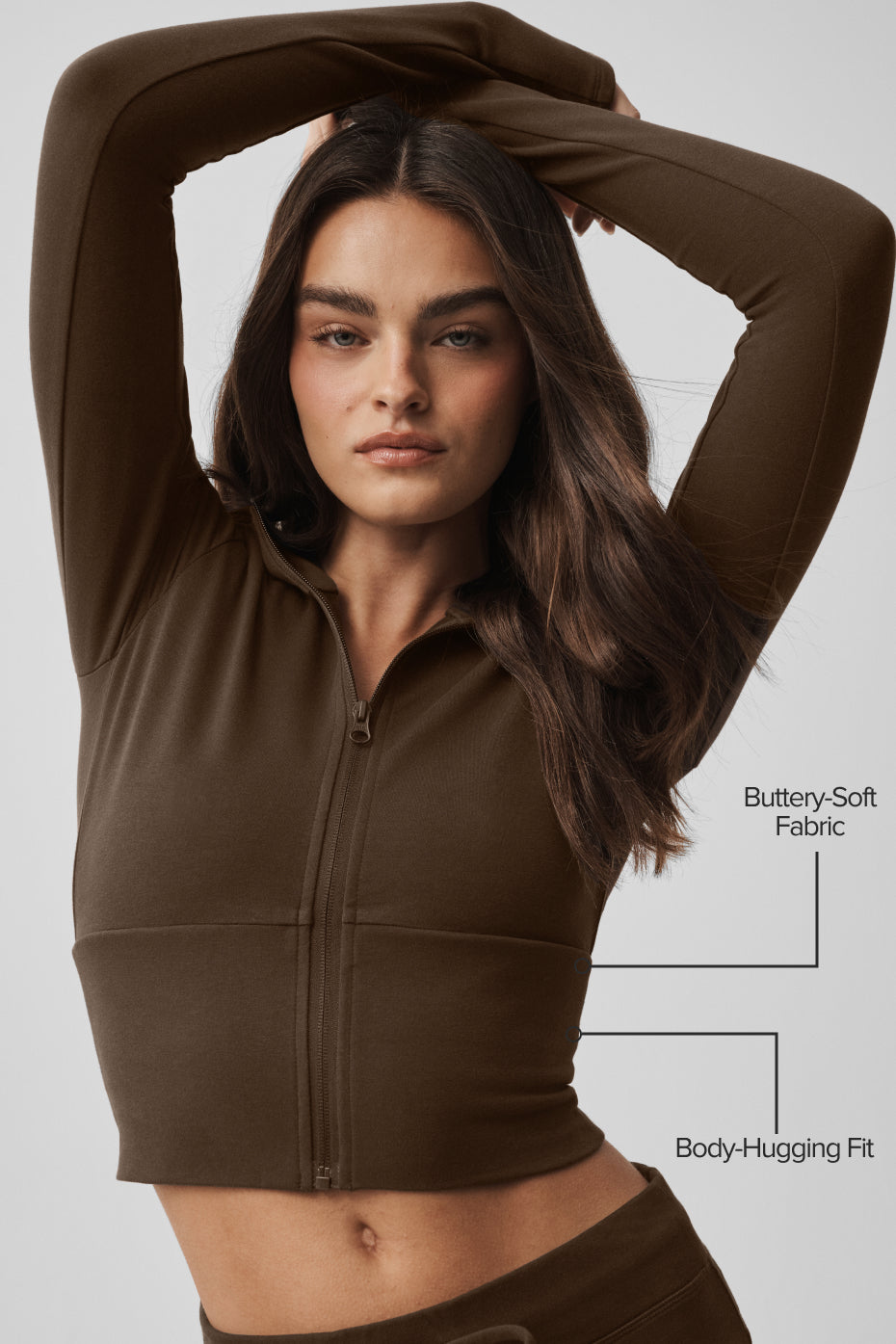 Alternative view of Sway Full Zip Hoodie   Espresso