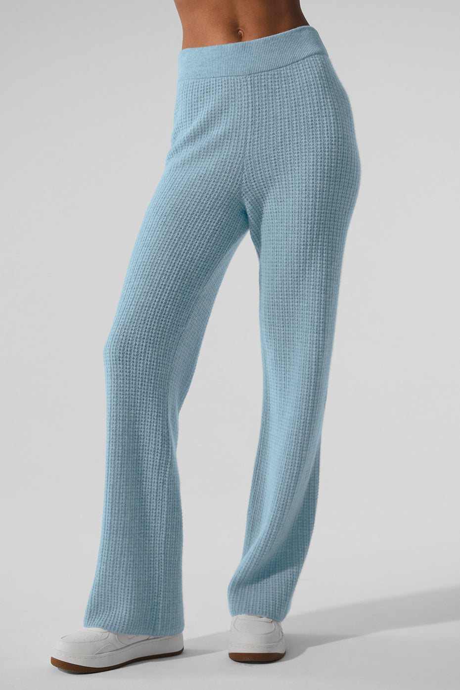 Cashmere High Waist Plush Waffle Pant   Celestial Blue Heather