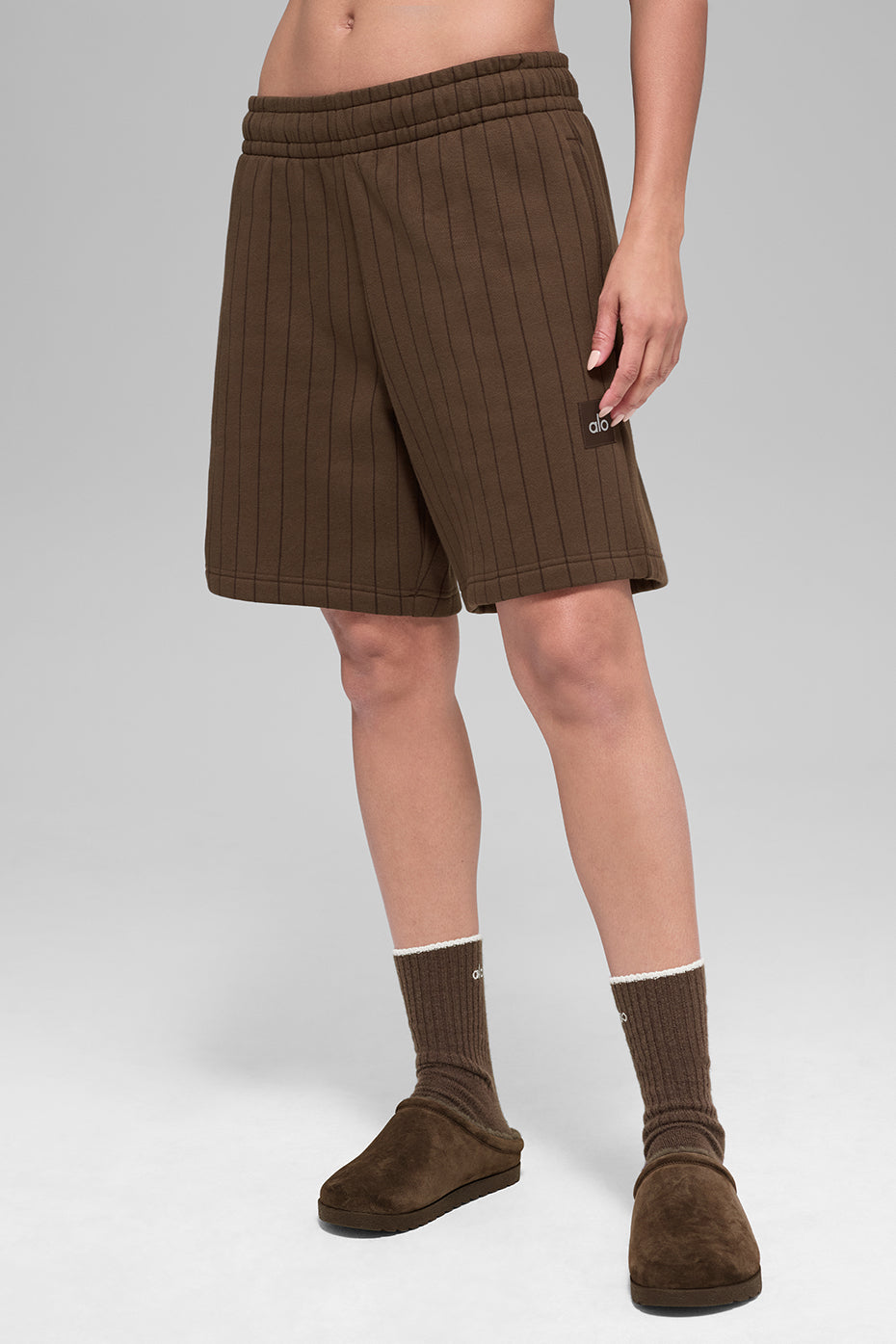 7" Pinstripe Short   Espresso Pinstripe