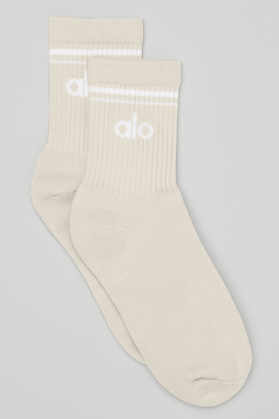Unisex Half Crew Throwback Sock   Bone/White