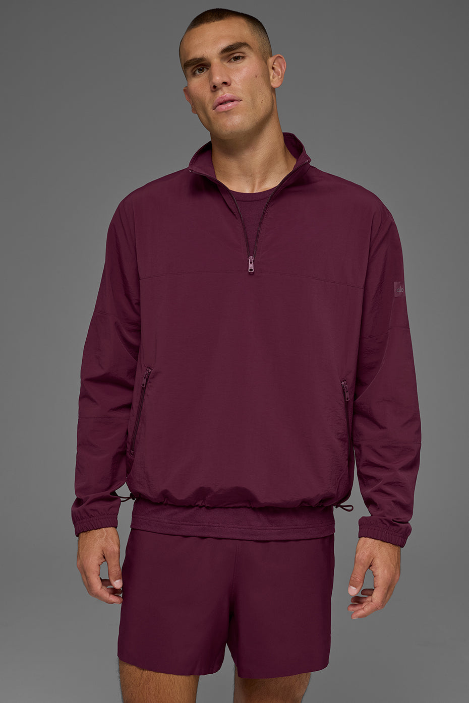 Light Weight Takeaway Track Pullover   Burgundy