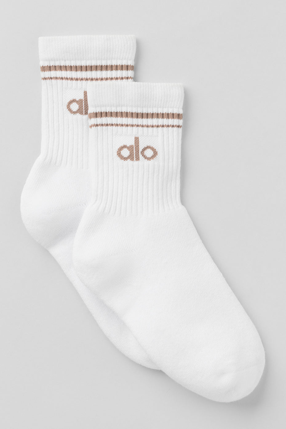 Unisex Half Crew Throwback Sock   White/Chai Latte