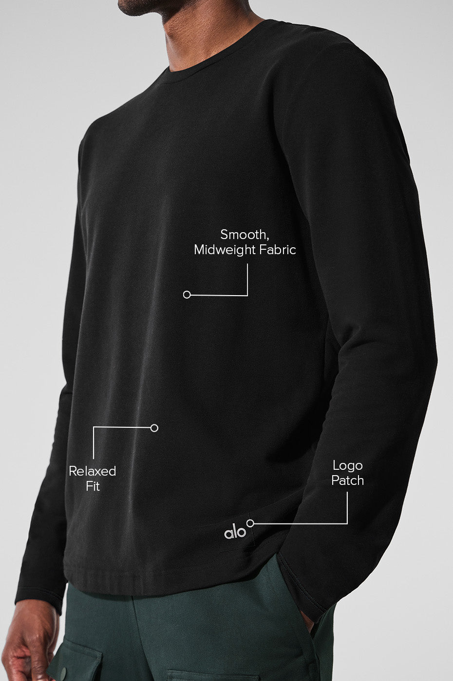 Alternative view of Double Take Long Sleeve Crew   Black