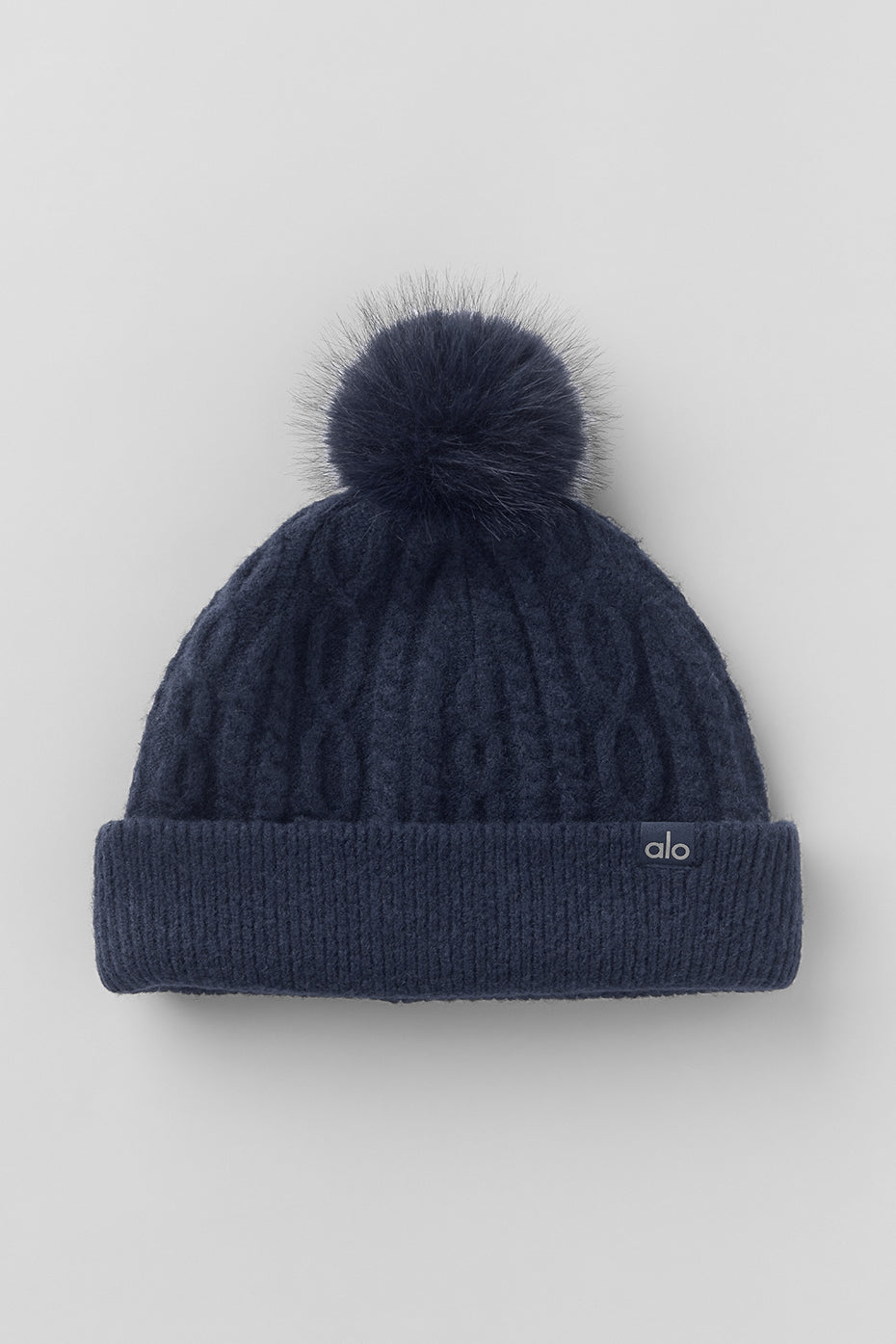 Alternative view of Cable Knit Winter Bliss Beanie   Navy